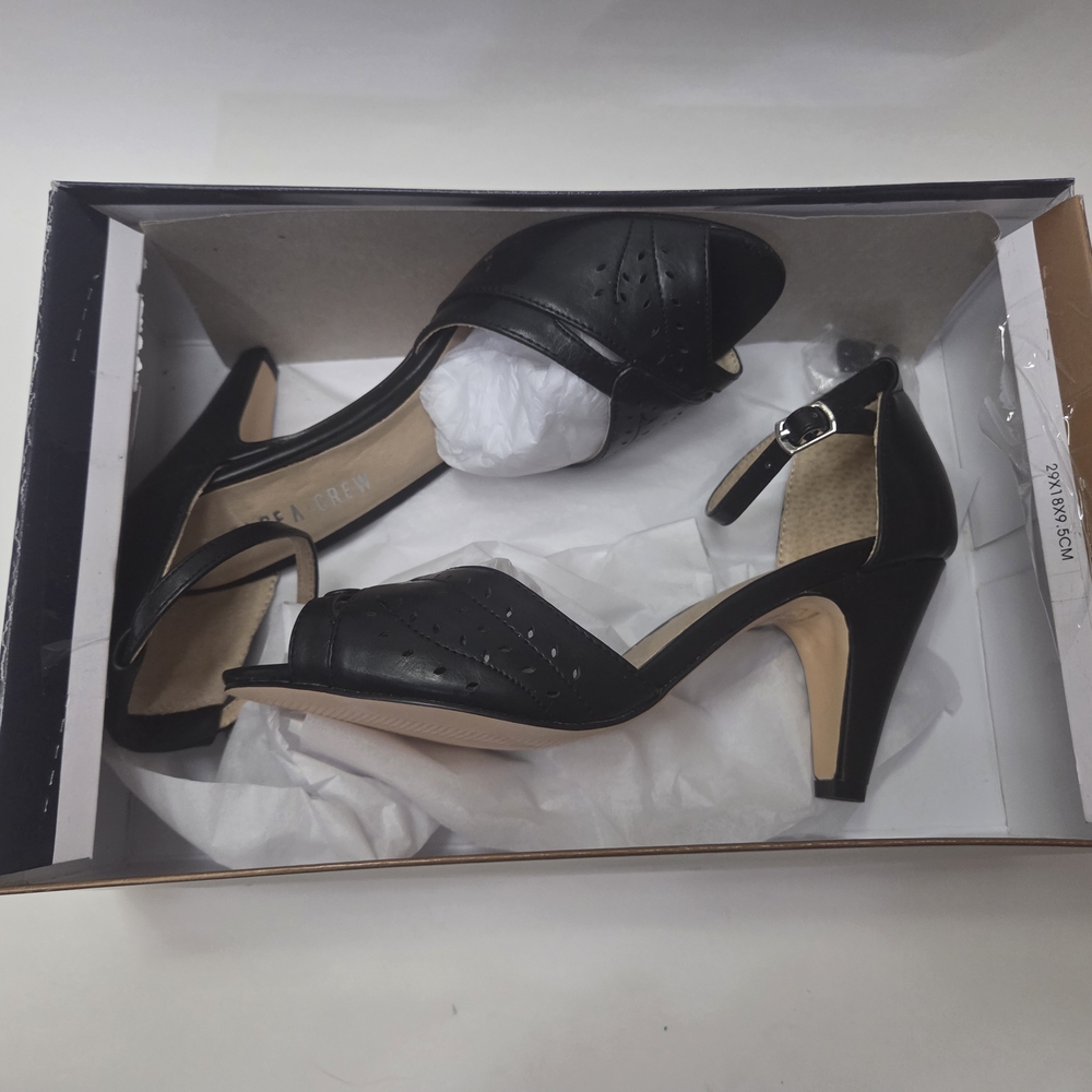 Chelsea Crew Black Strappy Heels